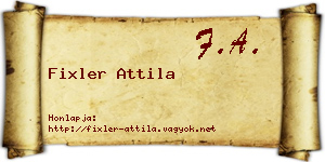 Fixler Attila névjegykártya